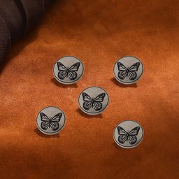 COSA NOSTRAA Set of 5 Circular Dainty Butterfly Textured Buttons-24