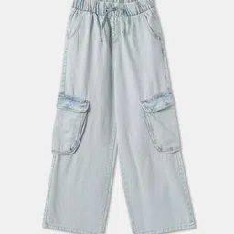 R&B Girls Slash Knee Regular Fit Mid-Rise Cotton Jeans-image-72
