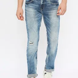 SPYKAR Men Mid-Rise Mildly Distressed Heavy Fade Stretchable Jeans-image-80