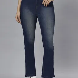 HJ HASASI Women Bootcut High-Rise Heavy Fade Stretchable Jeans-38