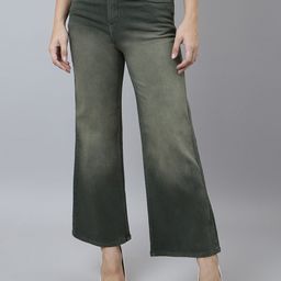 BAESD Women High-Rise Light Fade Clean Look Stretchable Wide Leg Jeans-image-61