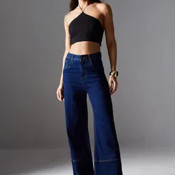 Miss Chase Women High-Rise Starburst Spark Wide Leg Jeans-image-93