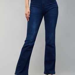 DOLCE CRUDO Women Bootcut High-Rise Light Fade Stretchable Jeans-picture-32