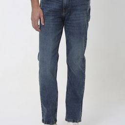 Mufti Men Straight Fit Low Distress Heavy Fade Stretchable Jeans-picture-55