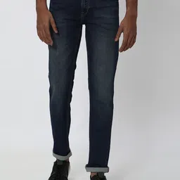 Mufti Men Straight Fit Low Distress Light Fade Stretchable Jeans-image-93