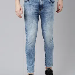 CINOCCI Men Mid Rise Heavy Fade Clean Look Cotton Jeans-picture-20