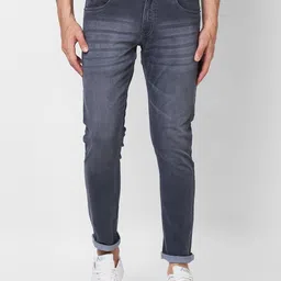 GIORDANO Men Mid-Rise Slim Fit Heavy Fade Stretchable Jeans-image-86