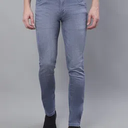 Cantabil Men Comfort Mid-Rise Light Fade Stretchable Cotton Jeans-image-88