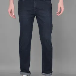 Canary London Men Smart Straight Fit Printed Clean Look Stretchable Jeans-image-45