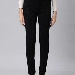 SHOWOFF Women Jean Slim Fit High-Rise Embellished Stretchable Cropped Jeans-image-50