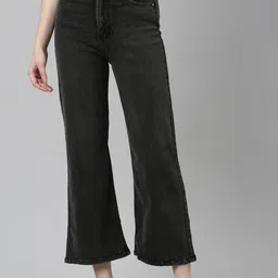 SHOWOFF Women Jean Wide Leg Mid-Rise Cropped Stretchable Jeans-image-44