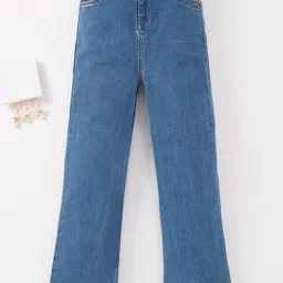 edheads Girls Mid-Rise Wide Leg Light Clean Look Fade Stretchable Jeans-picture-34