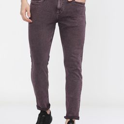 HIGHLANDER Men Maroon Tapered Fit Stretchable Jeans-image-10