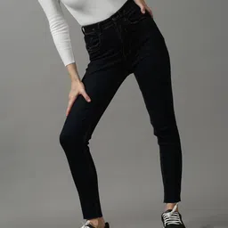 SHOWOFF Women Navy Blue Skinny Fit Stretchable Jeans-image-90