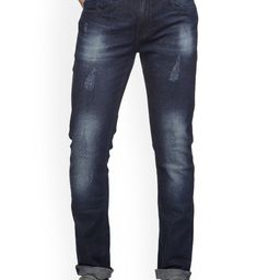 Old Grey Men Slim Fit Cat Scratched Cotton Jeans-picture-44