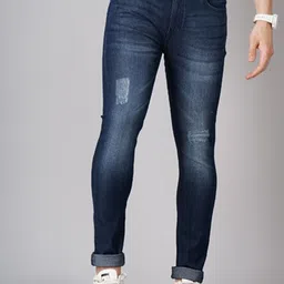 HARDSODA Men Slim Fit Mildly Distressed Light Fade Stretchable Jeans-image-53
