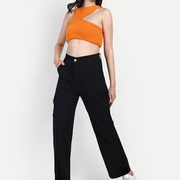 Next One Women Smart Wide Leg High-Rise Clean Look Stretchable Jeans-picture-4