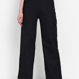 Next One Women Smart Wide Leg High-Rise Stretchable Cargos-picture-9