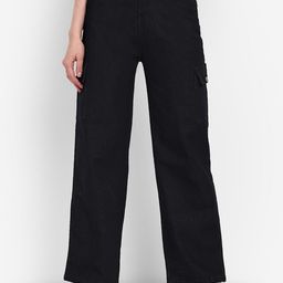 Next One Women Smart Wide Leg High-Rise Stretchable Cargo Jeans-picture-1