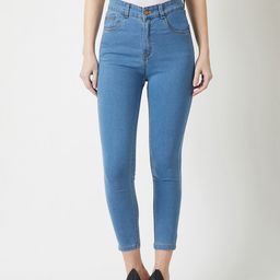DressBerry Women Blue Skinny Fit High Rise Stretchable Jeans-picture-4
