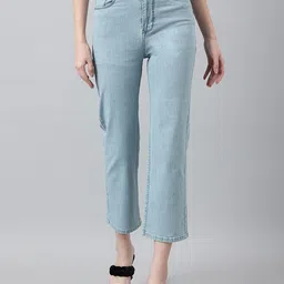 Code 61 Women Relaxed Fit High Rise Clean Look Stretchable Jeans-image-46