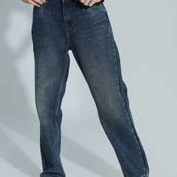 High Star Women 90's Straight Light Fade High-Rise Clean Look Pure Cotton Jeans-image-79