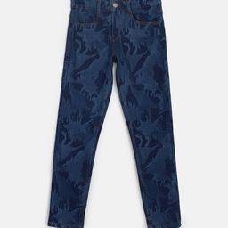 TALES & STORIES Boys Printed Cotton Slim Fit Stretchable Jeans-image-7