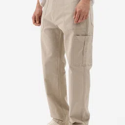 The Souled Store Men Straight Fit Mid Rise Clean Look Cargo Jeans-picture-28