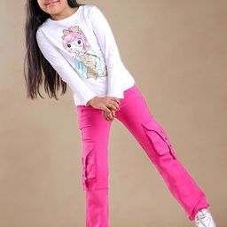 Nino Togs Girls Flared Low Distress Stretchable Jeans-image-89