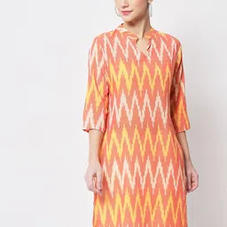 KALINI Geometric Printed Cotton Straight Kurta-image-94