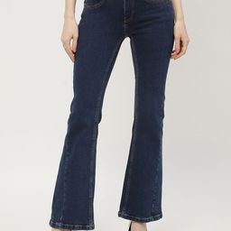 Madame Women Clean Look Mid-Rise Cotton Flared Jeans-image-89