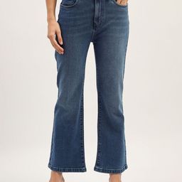 Madame Women Flared Clean Look Whiskers Pure Cotton Jeans-image-14