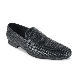 Regal Imperio Men Textured Woven Leather Formal Slip-Ons-image-3