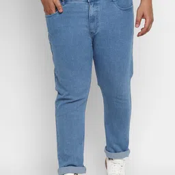 Urbano Plus Men Blue & Beige Regular Fit Mid-Rise Clean Look Jeans-image-37
