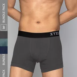 XYXX Men Solid Pack Of 3 Combed Cotton Pace Trunk XYTRNK3PCKN908-58