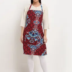 Dhrohar Multicolored 210TC Printed Aprons With Front Big Centre Pocket and a Napkin-2