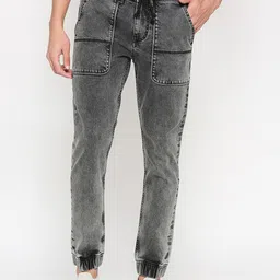 Being Human Men Mid-Rise Clean Look Heavy Fade Denim Jogger-image-37