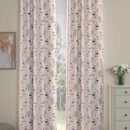 Myntra Elegant Homes Pink & White Set of 2 Quirky Long Door Curtain-16