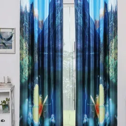 BELLA TRUE Blue Set of 2 Printed Door Curtains-image-71