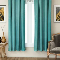 SWAYAM Set of 2 Silk Window Curtains-image-20