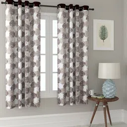 Cortina White & Brown Set of 2 Window Curtains-15