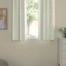 Myntra Elegant Homes Cream-Coloured Set of 2 Window Curtain image 1