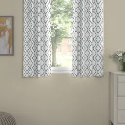 Myntra Elegant Homes Grey & White Set of 2 Window Curtain-9