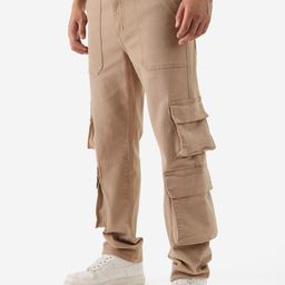 The Souled Store Men Mid Rise Oak Buff Cargo Jeans-image-45