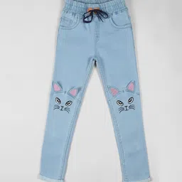 A-Okay Kids Slim Fit High-Rise Cotton Embroidered Jeans-image-86