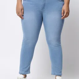 MARC LOUIS Women Blue Slim Fit Light Fade Jeans-image-45