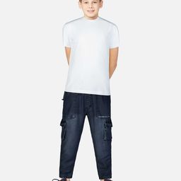Gini and Jony Boys Navy Blue Mildly Distressed Light Fade Jeans-image-93