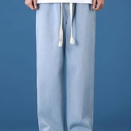 THIRD QUADRANT Men Cotton Mid-Rise Loose Baggy Fit Jeans-image-47