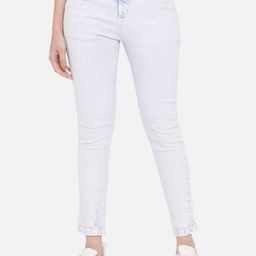 Orchid Blues Women Blue Skinny Fit Pure Cotton Denim Washed Heavy Fade Jeans-image-39