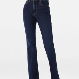 Forever New Women Classic Slim Fit High-Rise Low Distress Bootcut Jeans-image-68